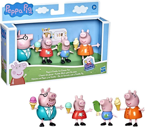 Peppa Pig Set 4 Figuras Familia Dia De Helado 2022