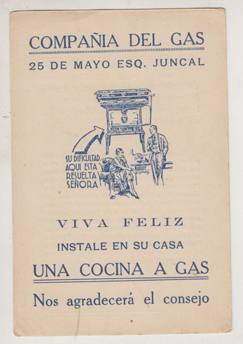 1920's Tarjeta Publicidad Compañia Del Gas Uruguay Ephemera