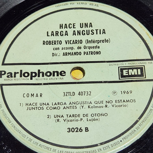 Simple Roberto Vicario Armando Patrono Orq Parlophone C4