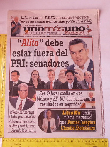 Revista Uno Más Uno Número 15560 Septiembre 2022 (Usado)
