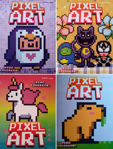 Pixel Art / Paquete Con 4 Libros Para Colorear Pixeles