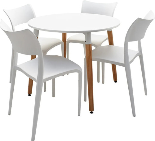 Juego De Comedor Mesa Eames 90cm + 4 Sillas Verona | Contado