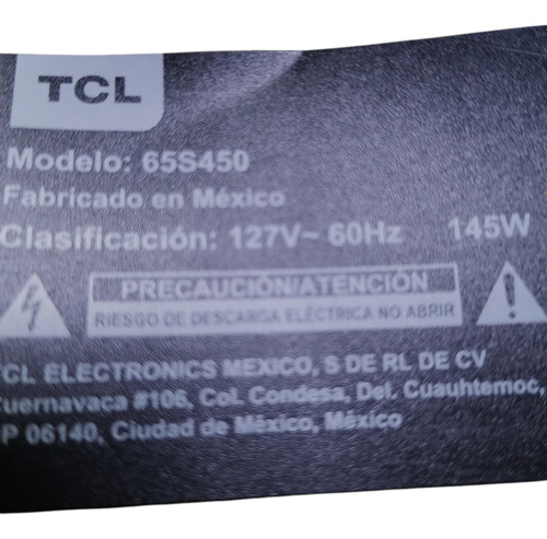 Flexor Para Tv Tcl 65s450 (Usado)
