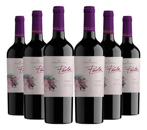 Vinos Paula Malbec Caja con 6 unidades de 750mL