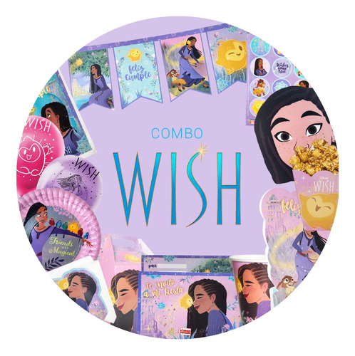 Combo Kit Cumpleaños Disney Wish Fiesta - Ciudad Cotillón