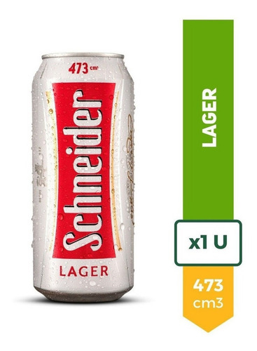 Imagen 1 de 9 de Cerveza Schneider Rubia Lata 473ml Unidad La Barra Oferta
