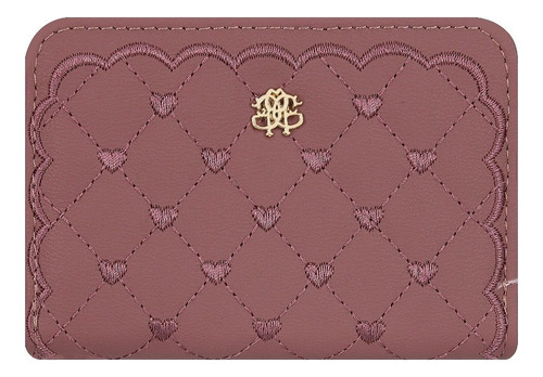 Cartera Para Dama Mini Un Cierre Textura Bordado A-7 Color Rosa / Pk A-72