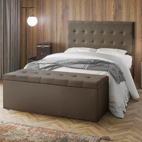 Cabeceira Casal 140cm X 128cm Florenza Chocolate Hd