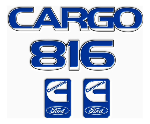 Adesivo Ford Cargo 816 Emblema Resinado 17592 Cor Azul