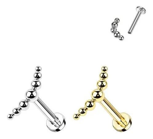 Piercing De Acero Con Diseño Helix Plateado