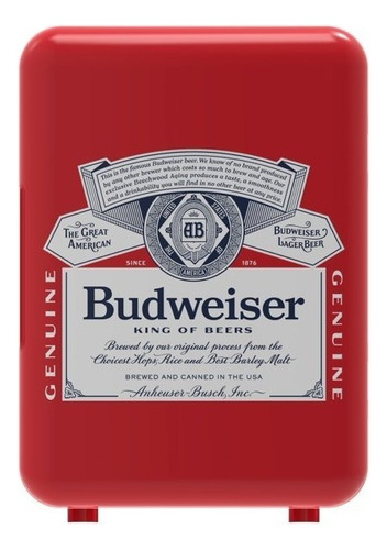 Mini Enfriador Frigobar Budweiser Portatil 6 Latas Color Rojo