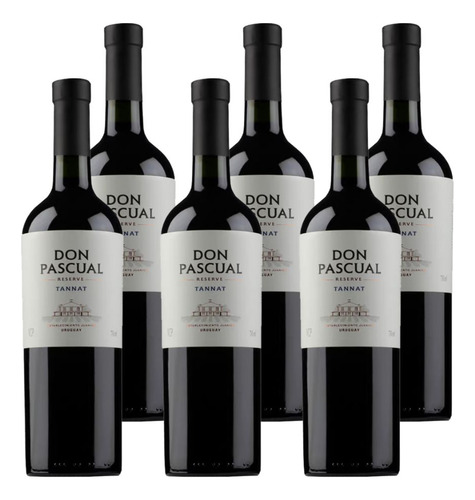 Kit 6 Vinhos Don Pascual Reserva Tannat Tinto Uruguai 750ml