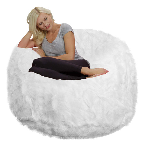 Puf De Espuma Viscoelástica De 4 Pies Funda De Piel Sintétic