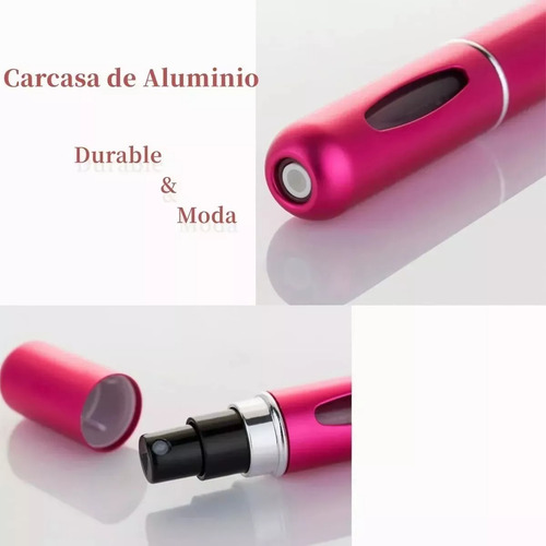 Mini Perfumero Portátil Recargable 5ml Atomizador Colores