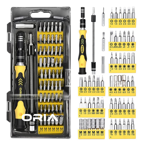 Set D/destornilladores Oria 60 En 1 C/estuche - Amarillo