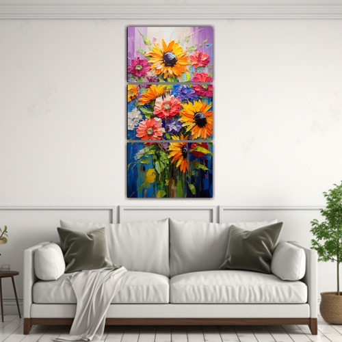 120x240cm Cuadro Impreso En Tela De Alta Calidad Flores