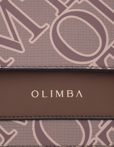 Bolsa Crossbody Olimba Formal Casual 9750 Marrón Claro Lisa Oro
