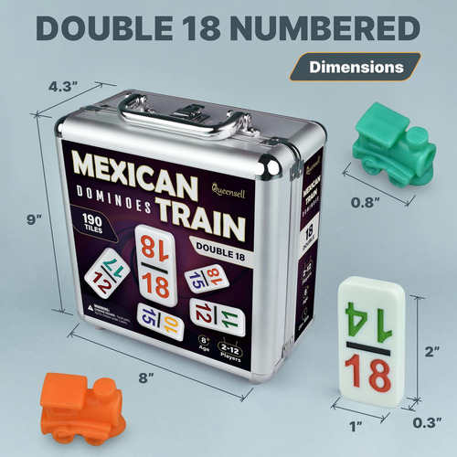 Domininos De Tren Mexicano De Queensell Con Números Doble 18