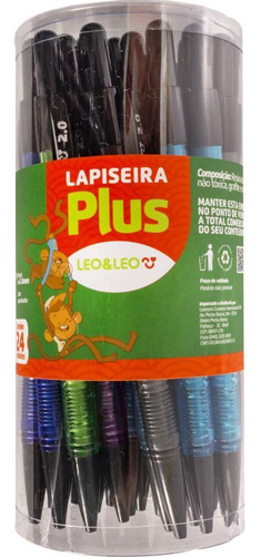 Lapiseira 2.0mm Leo & Leo Plus 6cores Sortidos Pote Com 24
