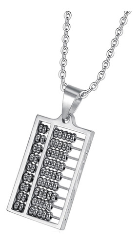 Abacus Collar Colgantes Titanio Acero Para Regalo De Plata