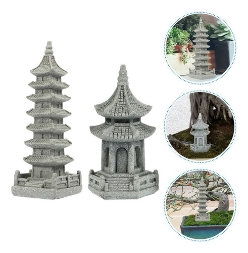 Estatua De Pabellón De Pagoda Con Linterna Japonesa, 2 U