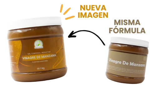Gel Reductivo Con Vinagre De Manzana (1 Kilo) Tipo de envase Tarro