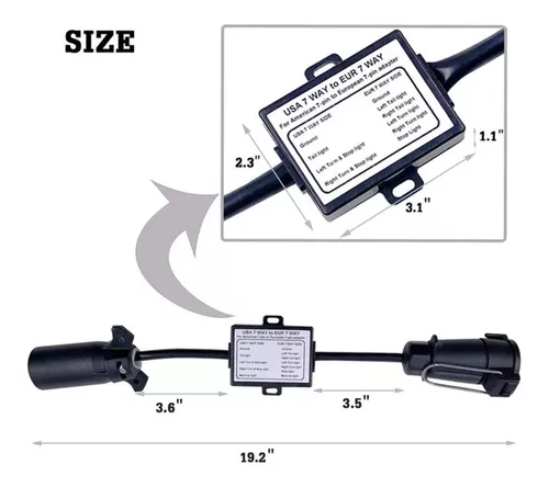 Enchufe De Luz Para Remolque RV De 7 Pines, Conector De Enchufe Para  Remolque, Juego De Adaptador, Enchufe Estadounidense