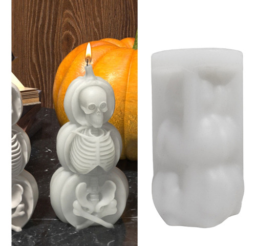 Molde De Silicona Pumpkim Candle Para Hacer Yeso Para Velas