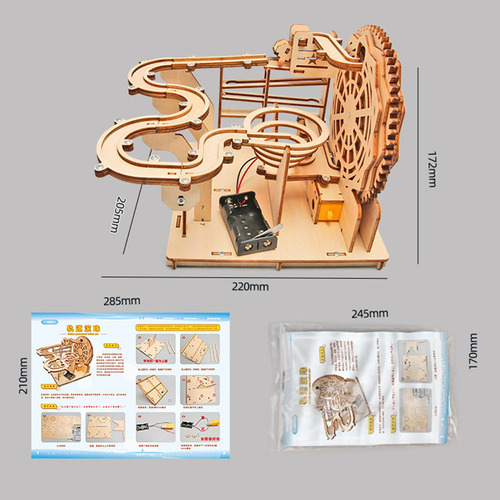 Diy Marble Run Eléctrico 3d Rompecabezas De Madera Juego De
