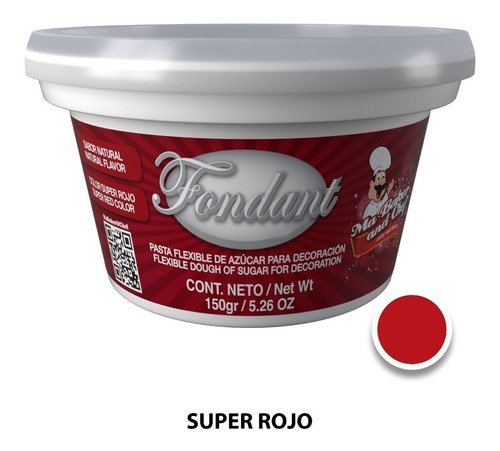 Fondant 150 Grs. Ma Baker Color Super Rojo Fopa03suro-150