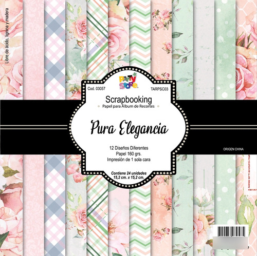 Papel Scrapbooking Estampado Deco 24 Láminas De 15x15 Cm