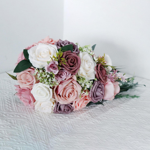 A Ramos De Boda Hechos A Mano For Novia, Rosas Artificiales
