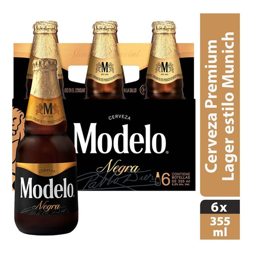 Cerveza Modelo Negra Munich 355 mL 6 unidades | MercadoLibre