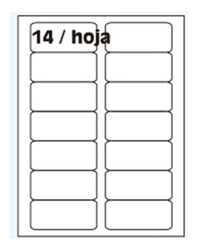 Papel Autoadhesivo A4 100 Hojas 14 Etiquetas 4138 99.1x38.1