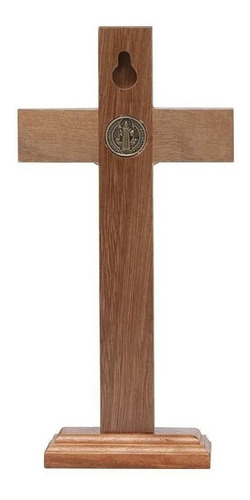 Crucifixo Em Madeira Para Casa Com Base Removível 17cm Bento