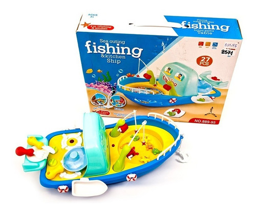 Juego De Pesca Infantil Con Luz-sonido-cocina - 27 Piezas