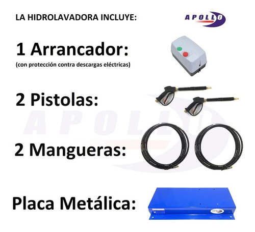 Imagen 4 de 9 de Hidrolavadora Industrial Apollo 5 Platino Trifásica 2 Salida