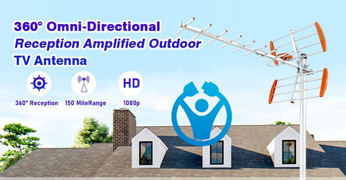 Imagen 9 de 10 de Antena Exterior Digital Para Tv Metalica Con Estabilizador