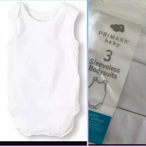 Pack De 3 Bodys Algodón Primark, 9 A 12 M . Envíos