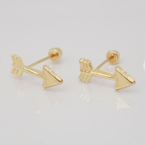 Amor Eterno - Broqueles Flecha / Aretes Oro 10k