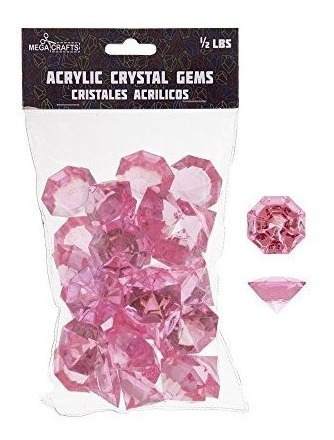 Crafts Mega 1/2 Lb Acrílico Grandes Diamantes De Color Rosa 