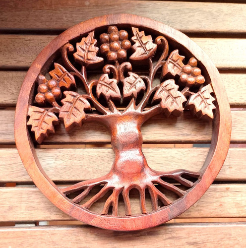 Arbol De La Vida Tallado En Madera Arborvitae
