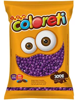 Pastilhas Chocolate Coloreti Mini Lilás Pacote 300g