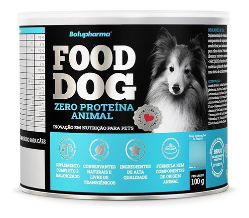 Suplemento Vitamínico Food Dog Zero Proteina Animal 100g 