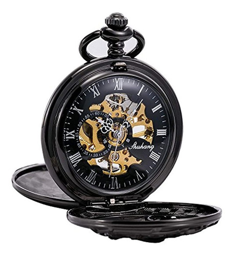 Reloj De Bolsillo Con Esqueleto Mecánico De Dragón Antiguo C