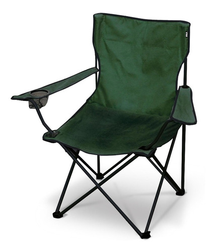 Cadeira Verde Dobrável Com Porta Copos E Apoio De Braço