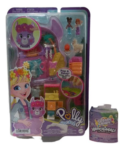 Polly Pocket Estuche De Llama Campamento Aventura+hatchimals