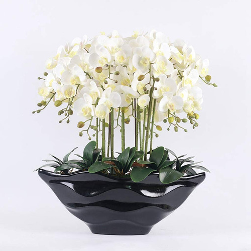 Flor Artificial Phalaenopsis Orquidea Maceta Clasica Para
