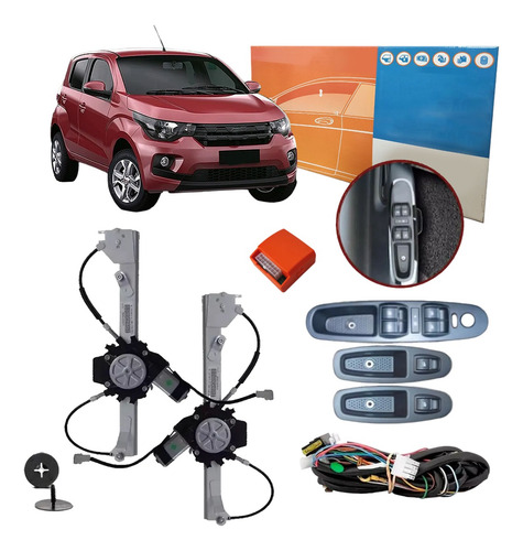 Kit Vidro Fiat Mobi Traseira Tragial Com Furo Retrovisor