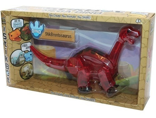 Stikbot Mega Dino Stikbrontosaurus Rojo